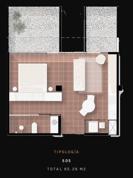 Tipología 505 — Total 65.26 m²