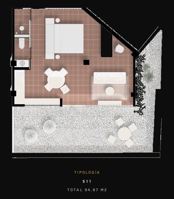 Tipología 511 — Total 94.87 m²