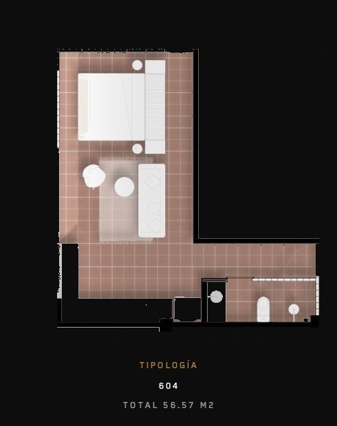 Tipología 604 — Total 56.57 m²