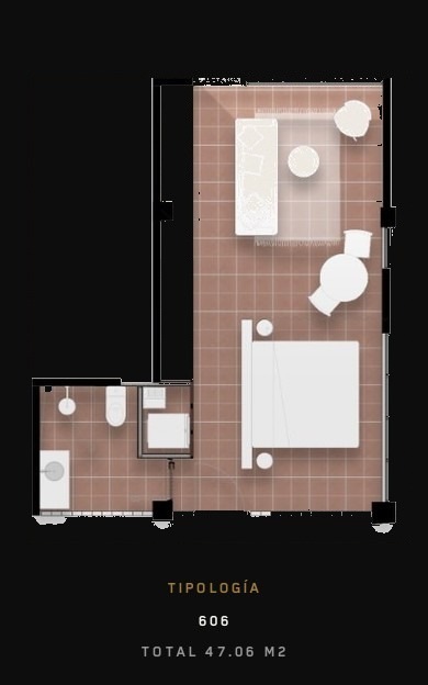 Tipología 606 — Total 47.06 m²